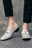 Carregar imagem no visualizador da galeria, Sapatos masculinos de festa de missanga branca com arco