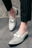 Carregar imagem no visualizador da galeria, Sapatos masculinos de festa de missanga branca com arco