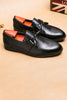 Carregar imagem no visualizador da galeria, Sapatos masculinos de couro preto deslizantes