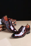Sapatos de festa de couro masculino de Jacquard marrom