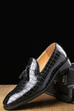 Sapatos de festa masculinos de slip-on franja preto
