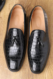 Sapatos de festa masculinos de slip-on franja preto
