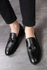 Carregar imagem no visualizador da galeria, Sapatos masculinos de franja de couro preto