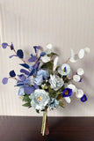 Flores de entrega de casamento de faux azul (vaso não incluído)