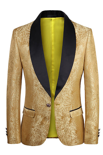 Blazer masculino jacquard botão dourado