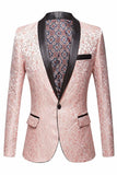 Blazer masculino rosa Lapela Shawl Jacquard
