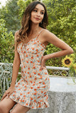 Vestido de verão de alças de espaguete colorido