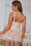 Bonito uma linha querida rosa rosa vestido de verão