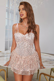 Bonito uma linha querida rosa rosa vestido de verão