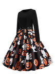 Lanterna de abóbora preta imprimir vestido de Halloween