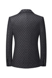 Blazer masculino peito único jacquard cinza