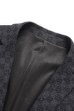 Blazer masculino peito único jacquard cinza