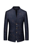 Blazer masculino único peito marinha
