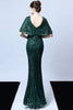 Carregar imagem no visualizador da galeria, Sereia Verde Escuro Lantejoulas Vestido de Festa