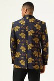 Blazer de Baile Flor Amarela Lapela Shawl Jacquard