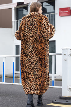 Casaco de pele falsa leopardo