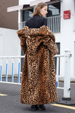 Casaco de pele falsa leopardo