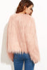 Carregar imagem no visualizador da galeria, Lapela shawl rosa casaco de pele falsa