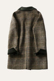 Mistura de lã cinzento casaco xadrez um botão