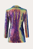 Sparkly Purple Sequins Prom Homecoming Mulheres Blazer