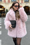 Rosa Frontal Aberta Shearling Faux Fur Long Shaggy Coat