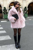 Rosa Frontal Aberta Shearling Faux Fur Long Shaggy Coat