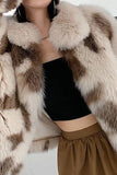 Khaki Xale Lapela Midi Faux Fur Shearling Casaco
