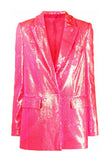 Sparkly Pink Sequins Mulheres Blazer Festa