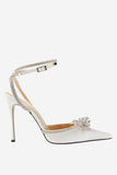 Sandálias Rhinestone Black Party Pointed Toe Stiletto