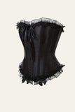 Espartilho Estilo Osso Preto Palácio Gancho Renda Shapewear