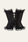 Espartilho Estilo Osso Preto Palácio Gancho Renda Shapewear