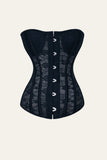 Black Steel Bone Lace Six-Star Flor Corset Shapewear
