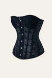 Black Steel Bone Lace Six-Star Flor Corset Shapewear