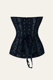 Black Steel Bone Lace Six-Star Flor Corset Shapewear