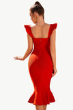 Red Sweetheart Sereia Midi Corset Cocktail Dress