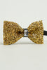Carregar imagem no visualizador da galeria, Gravata ajustável de ouro formal Tuxedo Bowtie