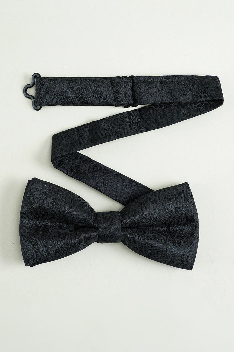 Carregar imagem no visualizador da galeria, Conjunto quadrado de bolso de gravata jacquard satin preto