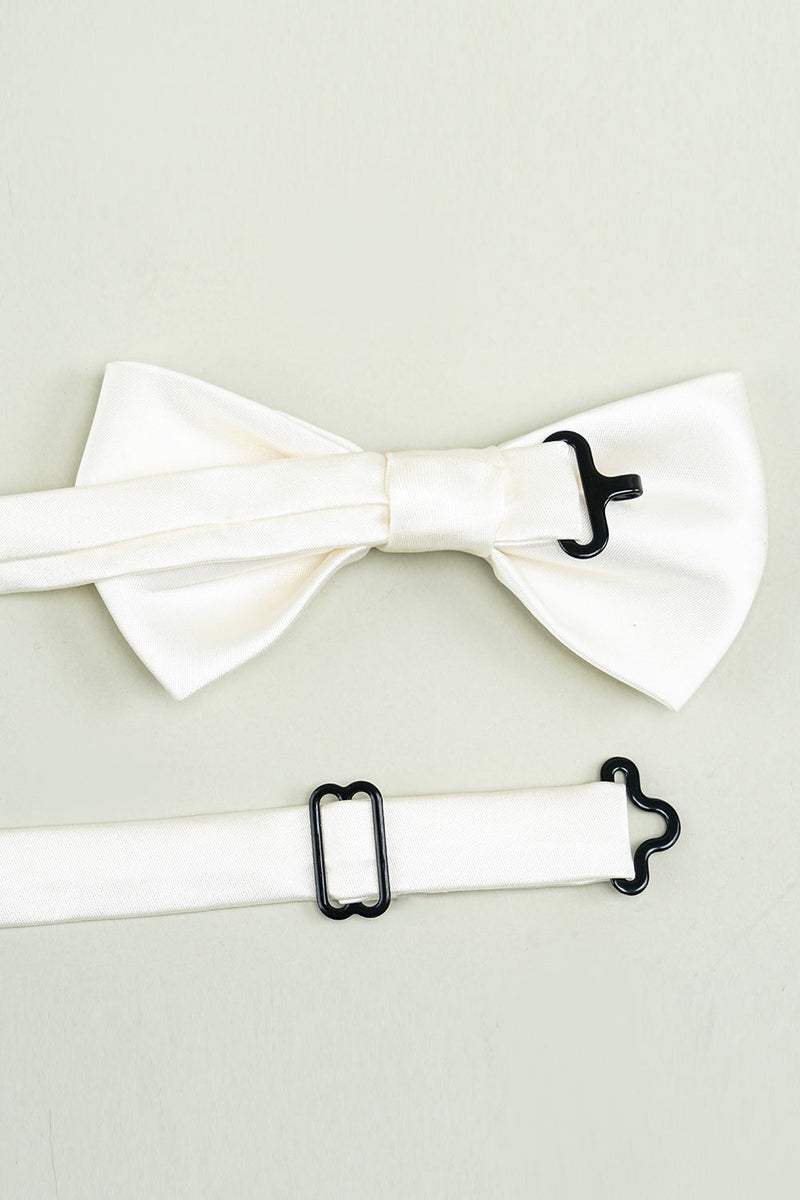 Carregar imagem no visualizador da galeria, Laços de cetim ajustáveis brancos laços formal de smoking bowtie