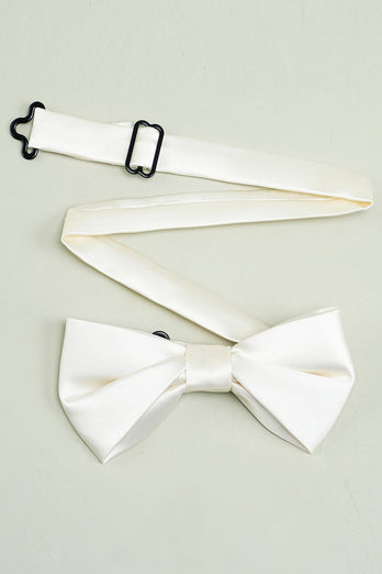 Laços de cetim ajustáveis brancos laços formal de smoking bowtie