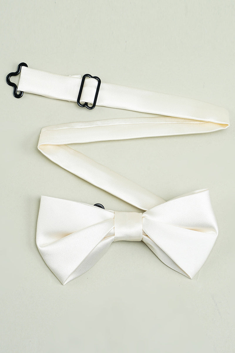 Carregar imagem no visualizador da galeria, Laços de cetim ajustáveis brancos laços formal de smoking bowtie