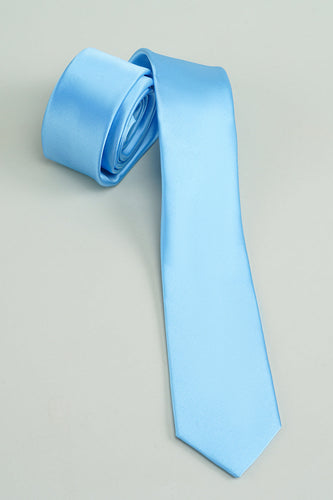 Gravata formal sólida azul para homens