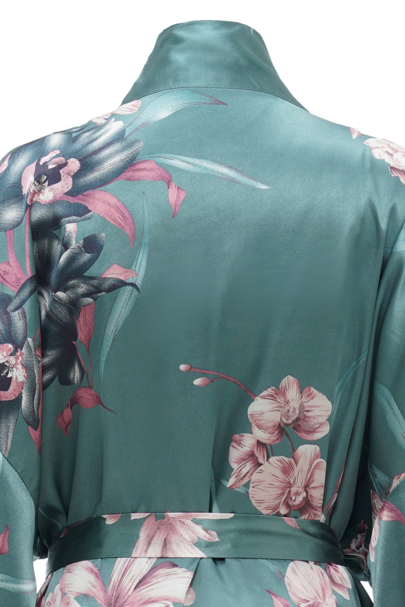 Carregar imagem no visualizador da galeria, Conjuntos de robe de dama de honra floral verde