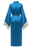 Carregar imagem no visualizador da galeria, Robe bridesamaid azul com renda