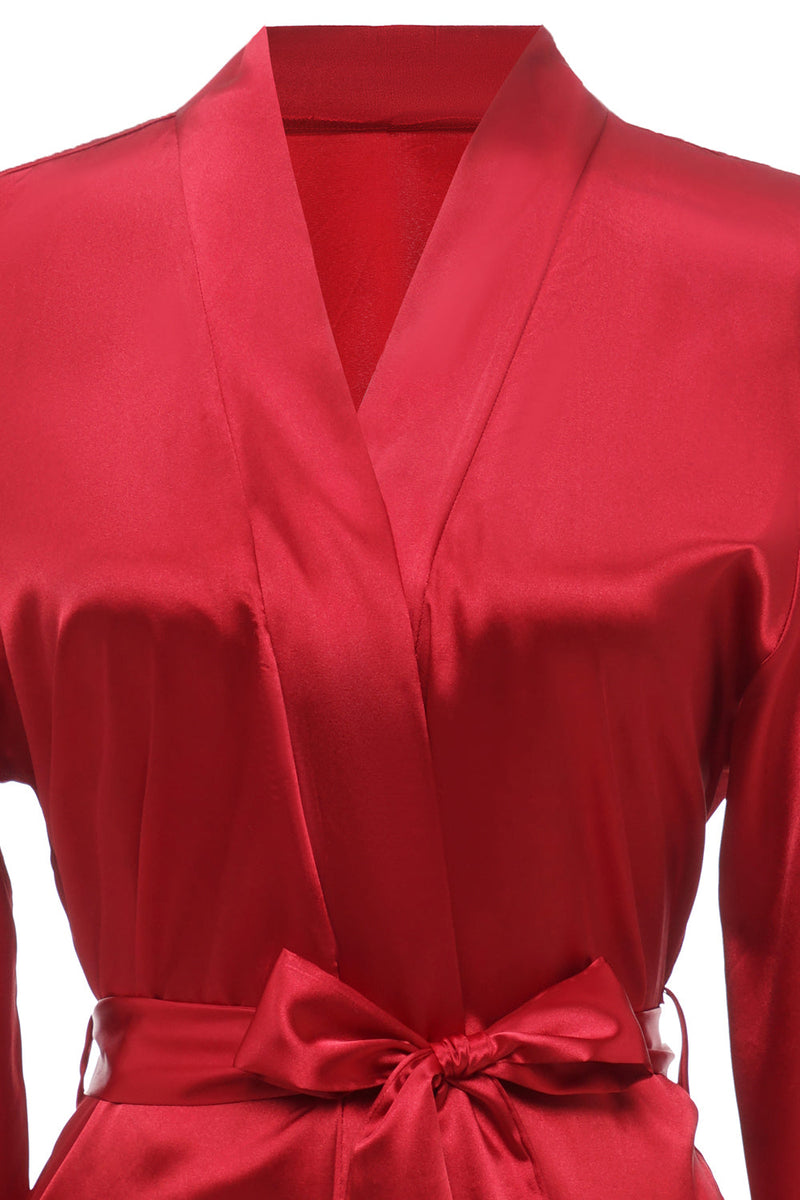Carregar imagem no visualizador da galeria, Robe de noiva vermelha escura com renda