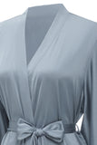 Robe de dama de honra cinza azul sólido