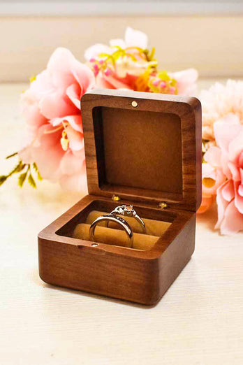 Caixa de anel de madeira proposta de casamento caixa de anel de diamante