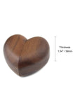 Caixa de anel de noivado em forma de coração de madeira