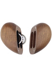 Caixa de anel de noivado em forma de coração de madeira