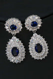 Conjunto de joias de colar de cristal azul real