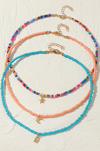 Colar estilo Boho de três cores